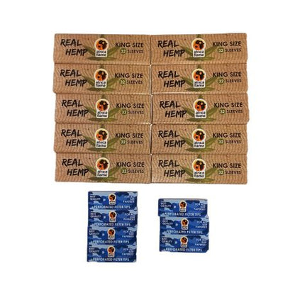 Value Pack - 10 Africa Flame Hemp Rolling Papers And 7 Filters Tips