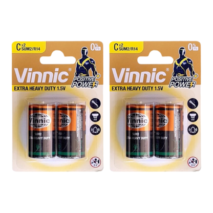 Vinnic Zinc Chloride C Battery 1.5V 2PC - 2 Piece