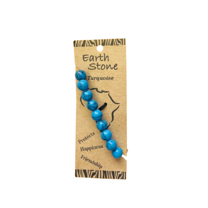 Earth Stone Collection - Turquoise Bracelet And Polished Stone Necklace Set