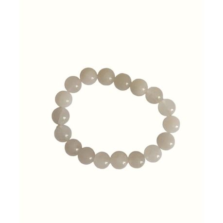 Earth Stone - White Agate Bracelet & Polished Clear Quartz Necklace Set