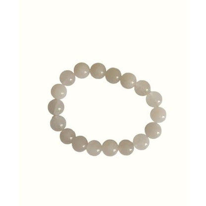 Earth Stone - White Agate Bracelet & Polished Clear Quartz Necklace Set