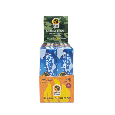 Africa Flame Rolling Paper King Size - 50Piece Booklets - Army Design