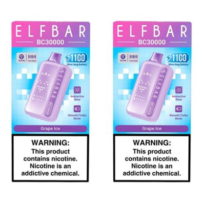 Elf Bar BC30000 Disposable Vape - Grape Ice (Pack of 2)