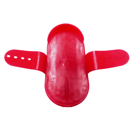 Horse Hair Rubber Curry Brush for Grooming and Massaging - Red