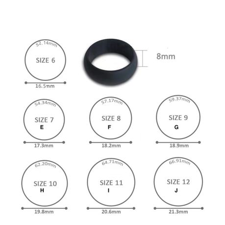 DeBest Black Silicone Rings 10 Piece - J