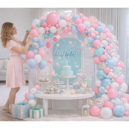 Party Balloon Garland Set 124 Pieces - Pink