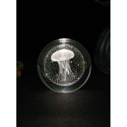 Crystal Ball Lamp with 3D Engraving and Luminous Base - 2 Pack - Unicorn