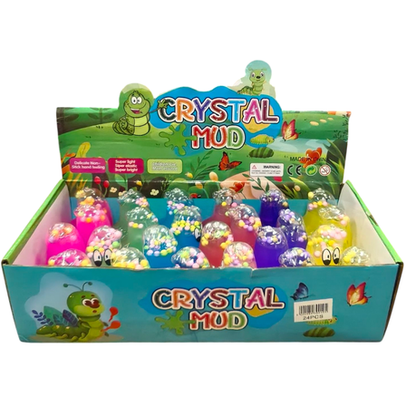 Glitter Funny Face Crystal Mud Slime - 24 Pack