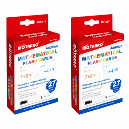 Motarro Mathematical Flash Cards 27 Sheets - Addition 2 Pack