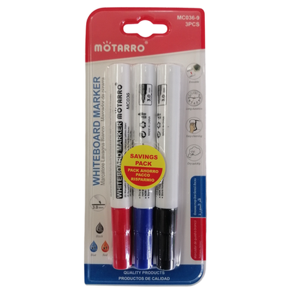 Motarro Whiteboard Markers 3.0mm - 3 Piece Set