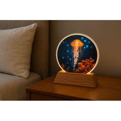 3D Creative Lamp - Jellyfish in Coral Illuminated Art Light