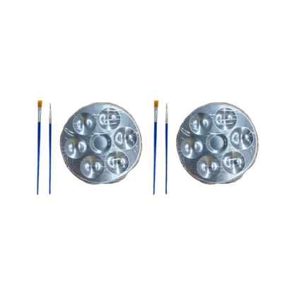 Motarro Paint Palette 6-Grid Metallic Round - 2 Pack