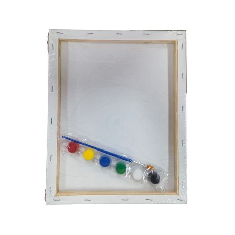 Printed Canvas with Paint Set - 24 × 30 cm - Whale