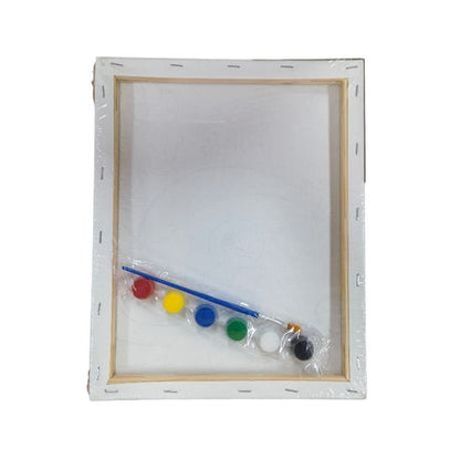 Printed Canvas with Paint Set - 24 × 30 cm - Whale
