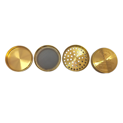 4 Piece Tobacco Grinder - Gold Bar