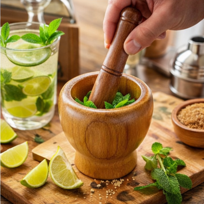 Debest Wooden Mortar And Pestle