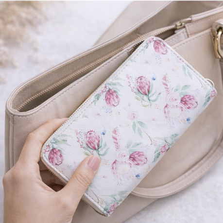 Protea Wallet - Light Pink 10×19.5×2.5cm
