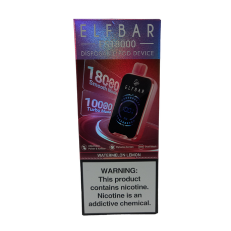 Elf Bar 18000 Puffs Disposable Vape - Watermelon Lemon - 2 Pack