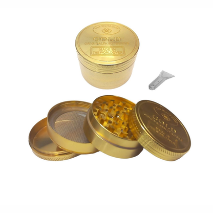 4 Piece Tobacco Grinder - Gold Bar
