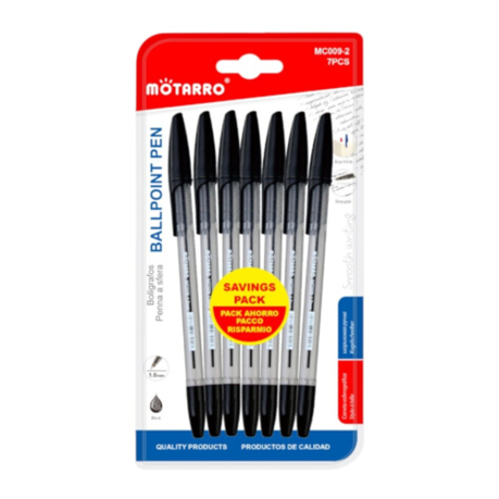 Motarro Ballpoint Pen 1.0mm 7PCS - Black