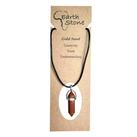 Earth Stone Collection - Bullet Gold Sand Stone Necklace