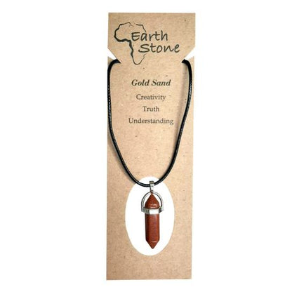 Earth Stone Collection - Bullet Gold Sand Stone Necklace