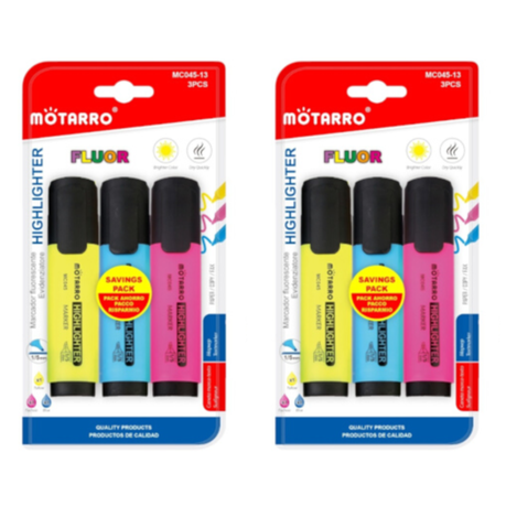Motarro Highlighters 3PCS - 2 Pack
