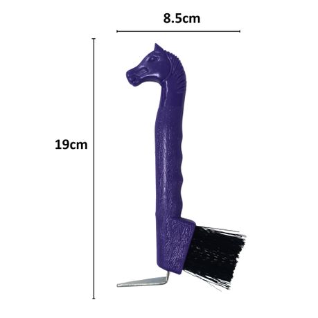 Horse Hoof Pick with Brush - Purple