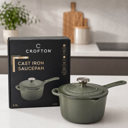 Cast Iron Saucepan - Olive Green