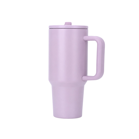Handled Tumbler With Straw Lid - Lavender