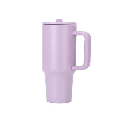 Handled Tumbler With Straw Lid - Lavender
