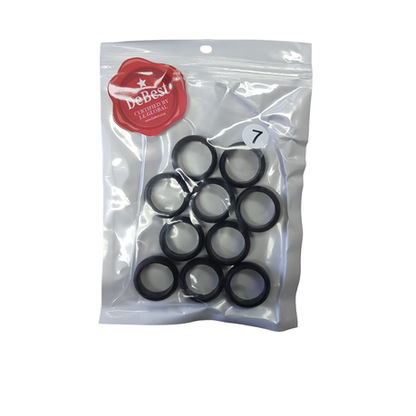 DeBest Black Silicone Rings 10 Piece - E