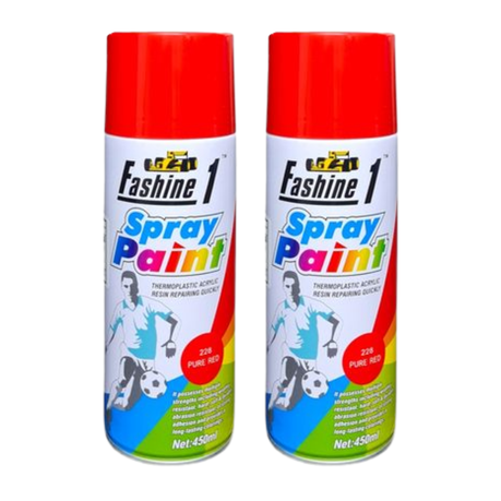 Fashine 1- Spray Paint 450ml - Pure Red 2 Pack