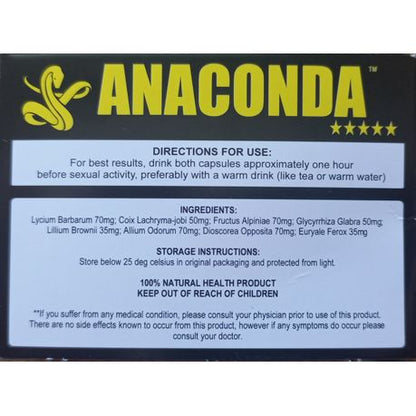 12 Capsules Shipper - Anaconda - Bedroom Booster - (2 Capsules x 6 Packs)