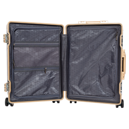 Classic Aluminum Frame Travel Suitcase - 26" - Grey