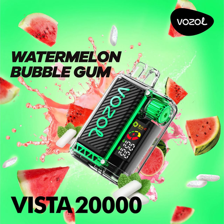 Vozol Vista 20000 Puff Disposable Vape - Watermelon Bubblegum 50mg - 3 Pack
