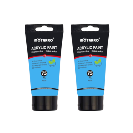 Motarro Acrylic Paint 75ml - Azure 2 Pack