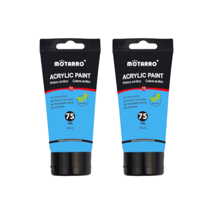 Motarro Acrylic Paint 75ml - Azure 2 Pack