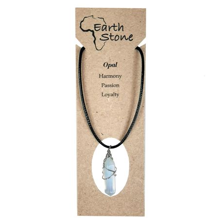 Earth Stone Collection - Wire Wrapped Opal Stone Necklace