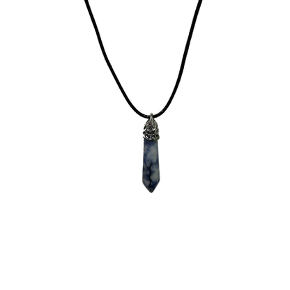 Earth Stone Collection - Ice Drop Sodalite Crystal Stone Necklace