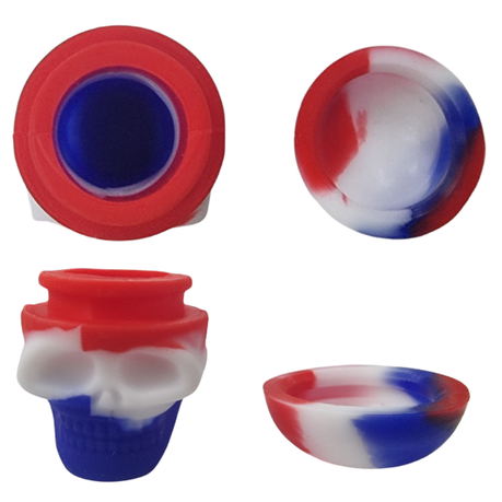 Silicone Skullhead Dab Pot Multicolor - 5 Pack