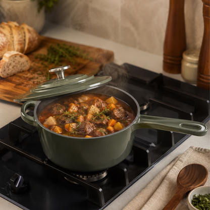 Cast Iron Saucepan - Orange
