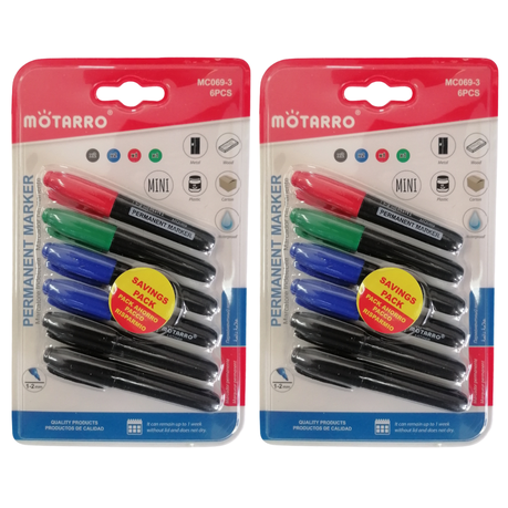 Motarro Mini Permanent Marker 6PC - 2 Pack