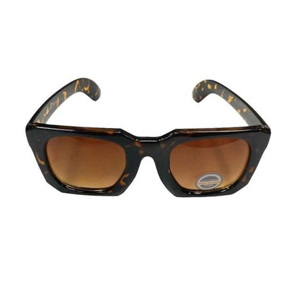 Solar X Square Sunglasses with Gradient Yellow Lens UV400 - Matte Brown