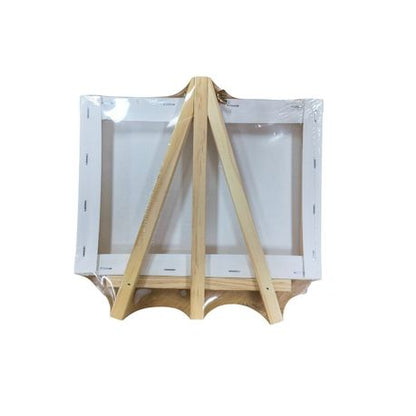 Motarro Wooden Tripod Easel with Rectangle Canvas - 18 × 24 cm