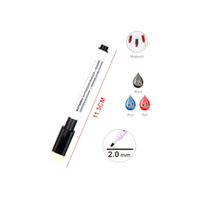 Motarro Whiteboard Marker With Eraser 2mm 4PCS
