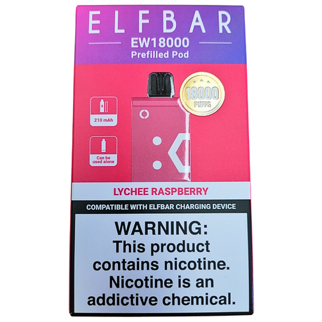 Elf Bar 18000 Puffs Rechargeable Pod 50mg - Lychee Raspberry - 2 Pack