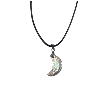 Earth Stone Collection - Pearl Crescent Moon Stone Necklace