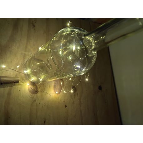 Decor Glass Bottle With Led String Lights - 2 Pack