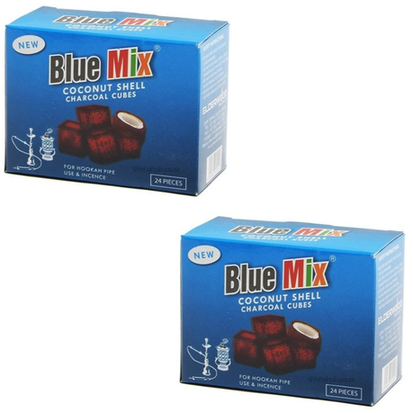 Blue Mix Coconut Shell Charcoal Cubes 24 Pieces - 2 Pack
